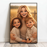 Personalisiertes Poster mit Cartoon Effekt für Mama Cartoon Love Mama – Motiv 3