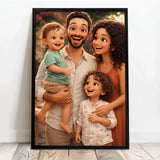 Personalisiertes Poster mit Cartoon Effekt für Mama und Papa Cartoon Love Family – Motiv 4