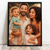 Personalisiertes Poster mit Cartoon Effekt für Mama und Papa Cartoon Love Family – Motiv 5