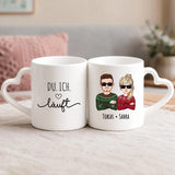 Personalisierte Tasse mit personalisierbarer Illustration und Spruch für Paare Du.Ich.Läuft. mit Foto – Motiv 4