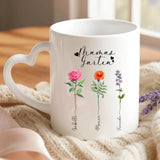 Personalisierte Tasse mit Namen der Kinder für Mama – Mamas Garten – Motiv 6