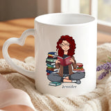 Personalisierte Tasse Büchermädchen mit Foto für beste Freunde – Motiv 6