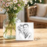 Personalisierte Deko-Fliese mit Foto Line-Art für Paare zum Jahrestag – Motiv 3