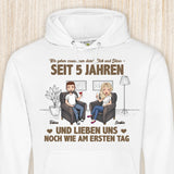 Personalisierter Hoodie mit Druck für Paare – Wie am ersten Tag