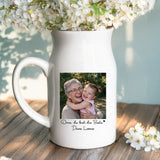 2 Personalisiertes Geschenk - Weiße Vase mit Henkel mit persönlichem Spruch und Namen