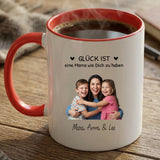 Personalisierte zweifarbige Tasse mit Foto und Namen für Mama – Beste Mama – Motiv 5