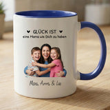 Personalisierte zweifarbige Tasse mit Foto und Namen für Mama – Beste Mama – Motiv 8