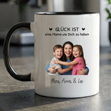 Personalisierte zweifarbige Tasse mit Foto und Namen für Mama – Beste Mama – Motiv 9