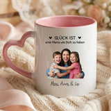 Personalisierte zweifarbige Tasse mit Foto und Namen für Mama – Beste Mama – Motiv 13