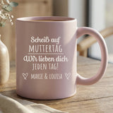 Personalisierte Tasse mit Gravur für Mama, Papa und Großeltern – Jeden Tag – Motiv 3