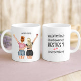 Personalisierte Tasse mit Druck für beste Freundinnen – Besties statt Blumen