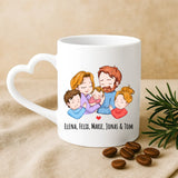 Weiße Tasse mit Herzhenkel und personalisiertem Namen – romantische Geschenkidee von Love & Faith