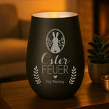 Personalisiertes Windlicht mit Gravur für Paare – Osterfeuer – Motiv 8