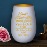 Personalisiertes Windlicht Das beste Geschenk mit Gravur für Mama & Papa – Motiv 6