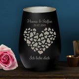 Personalisiertes Windlicht mit Gravur zum Valentinstag für Paare – Valentinsherz – Motiv 9