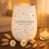 Personalisiertes Windlicht mit Gravur für die Familie – Weihnachten bei uns – Motiv 10