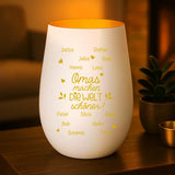 Personalisiertes Windlicht Du machst die Welt schöner mit Gravur für die Familie – Motiv 4