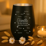 Personalisiertes Windlicht mit Gravur für die Familie – Heimat des Herzens – Motiv 7