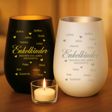 Personalisiertes Windlicht mit Gravur für Oma & Opa Meine Enkekinder – Motiv 13