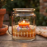 Personalisierte Garten Laterne mit Druck und Blumen für Mama und Oma – Mamas Garten – Motiv 2