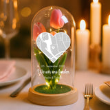 Personalisierte Goldene Rose mit Karte und Koordinaten für Paare – Wo wir uns fanden – Motiv 6
