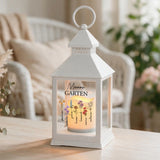 Personalisierte LED Laterne mit Namen und Blumen für Mama und Oma – Mamas Garten – Motiv 3