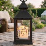 Personalisierte LED Laterne mit Namen und Blumen für Mama und Oma – Mamas Garten – Motiv 5