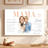 MAMA - Personalisierte Leinwand mit Wasserfarben-Effekt für Mama