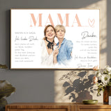MAMA - Personalisierte Leinwand mit Wasserfarben-Effekt für Mama