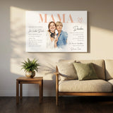 MAMA - Personalisierte Leinwand mit Wasserfarben-Effekt für Mama