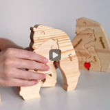 Bärenfamilie - Süße Personalisierte Holzbären zum Aufstellen für die Familie