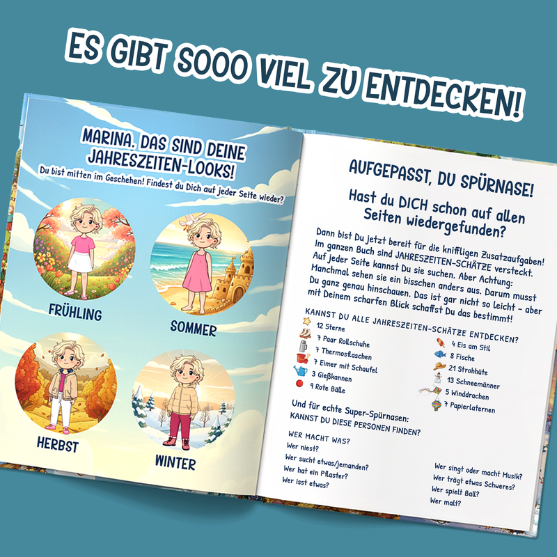 Jahreszeiten – Personalisiertes Wimmelbuch für Kinder