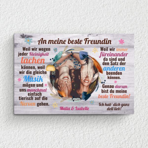 Liebe beste Freundin - Freunde-Leinwand