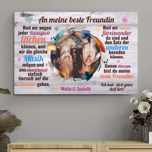 Liebe beste Freundin - Freunde-Leinwand