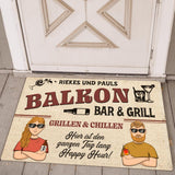 Bar und Grill Fußmatte 70x50cm mit witzigem Spruch personalisiert gefertigt von Love & Faith