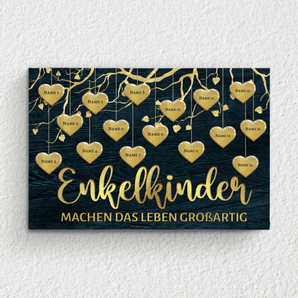 Die besten Enkelkinder - Großeltern-Leinwand