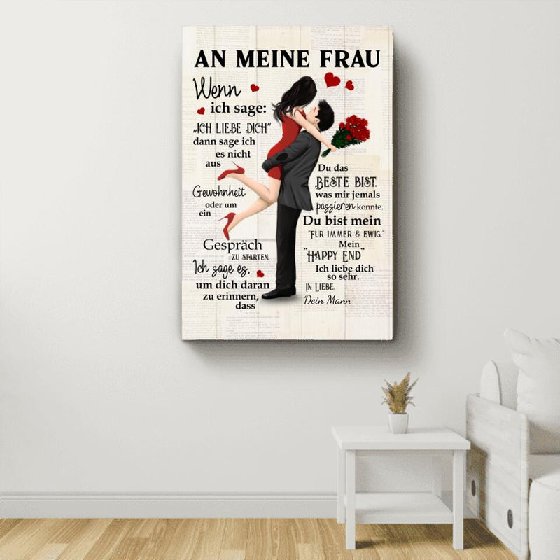 Mein Happy End (an sie - Zeichenstil) - Paar-Leinwand