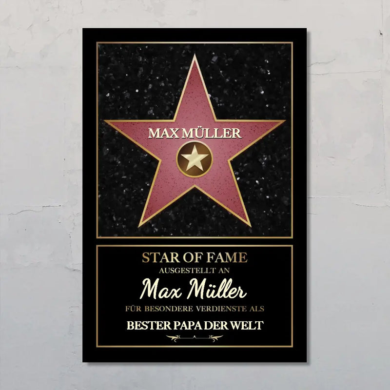 Poster "Bester Papa der Welt" mit Namen personalisiert von Love & Faith zum Vatertag