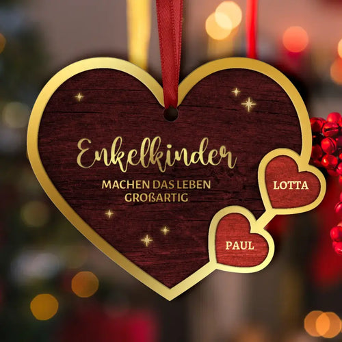 Enkelkinder - Großeltern-Herzen Ornament
