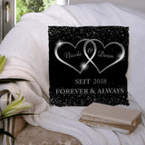 Silberne Herzen - Paar-Kissen