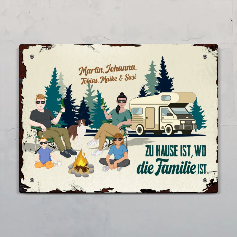 Camping Family - Outdoor-Türschild
