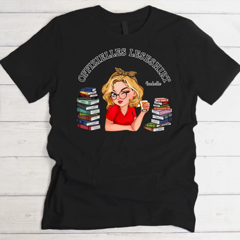 Bücherliebe - Personalisiertes T-Shirt für Buchliebhaberinnen mit Namen