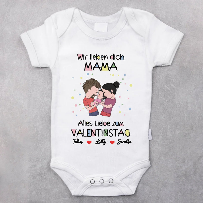 weißer kurzarm Babybody personalisierbar mit Namen - gefertigt con Love & Faith