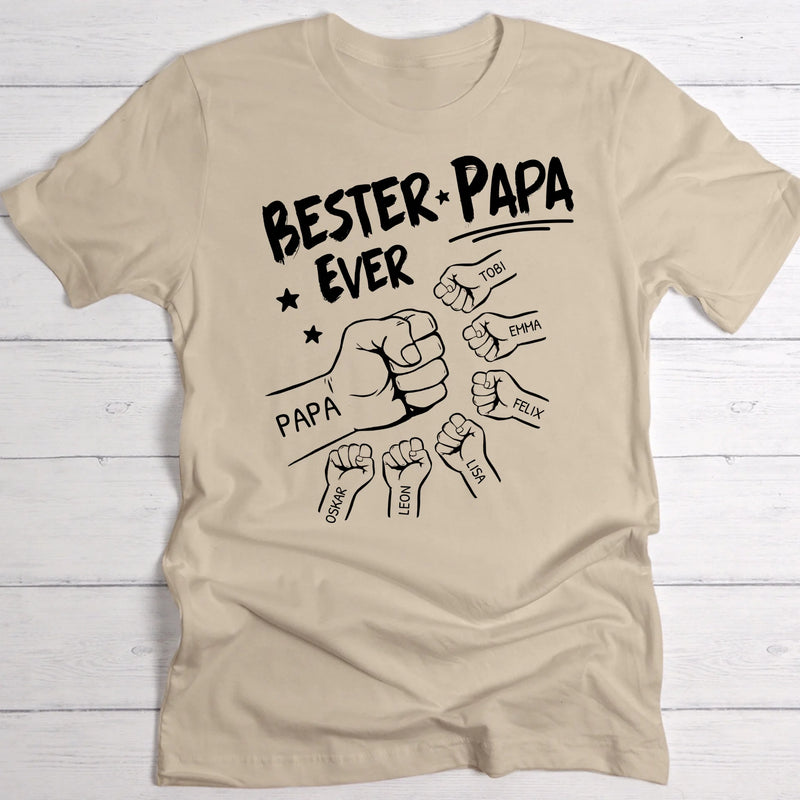 Bester Papa Ever - Personalisiertes T-Shirt für Papa und Opa