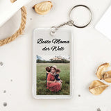 Transparenter Acrylschlüsselanhänger mit Foto für beste Mama der Welt - 5,4cm x 8,6cm personalisiert gefertigt von Love & Faith