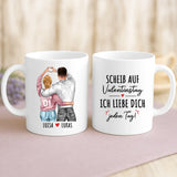 Weiße Tasse mit personalisiertem Spruch und Namen – individuelle Geschenkidee von Love & Faith