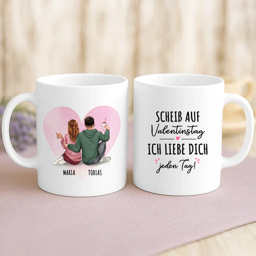 Personalisierte Tasse mit Druck zum Valentinstag für Paare – Ich liebe Dich