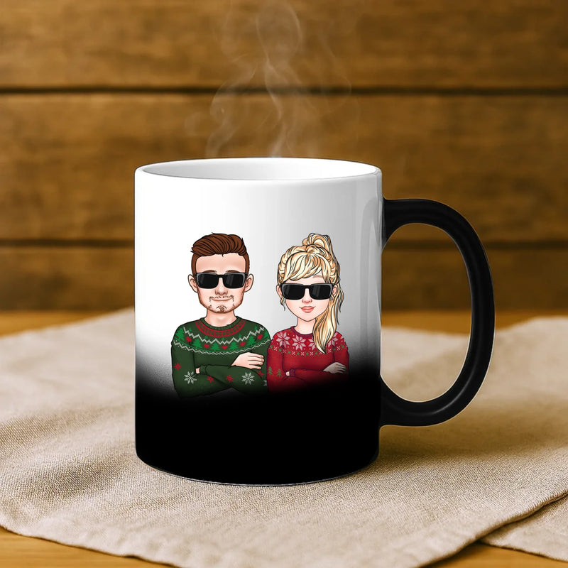 Magische Tasse mit Thermo-Farbwechsel und personalisiertem Namen – witzige Geschenkidee von Love & Faith