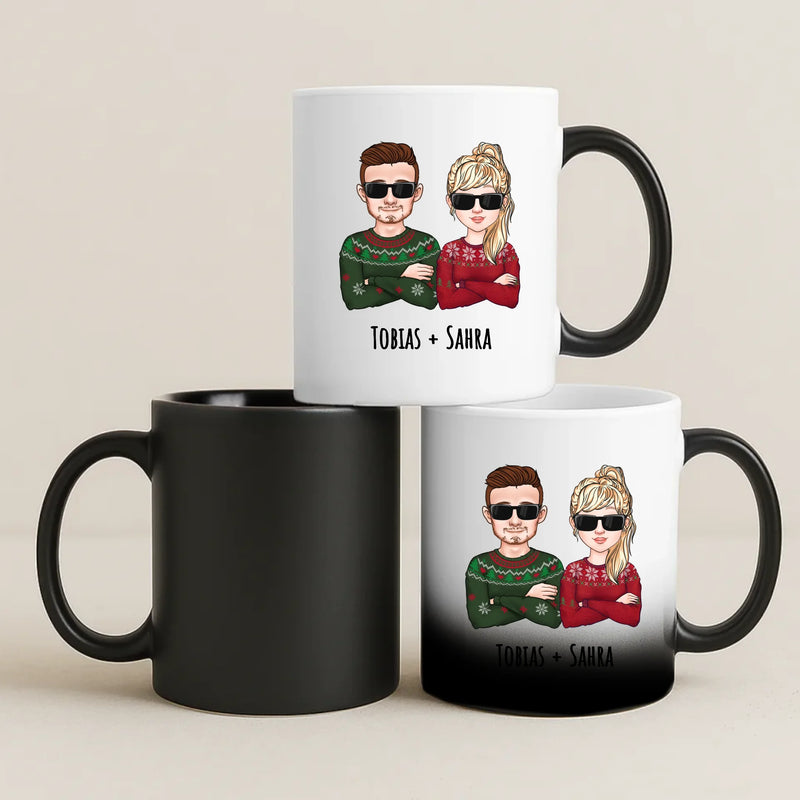 Magische Tasse mit Thermo-Farbwechsel und personalisiertem Namen – witzige Geschenkidee von Love & Faith