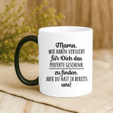 Magische Tasse mit Thermo-Farbwechsel und personalisiertem Namen und weihnachtlichem Spruch  – witzige Geschenkidee von Love & Faith